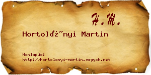 Hortolányi Martin névjegykártya