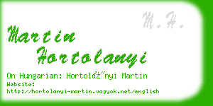 martin hortolanyi business card